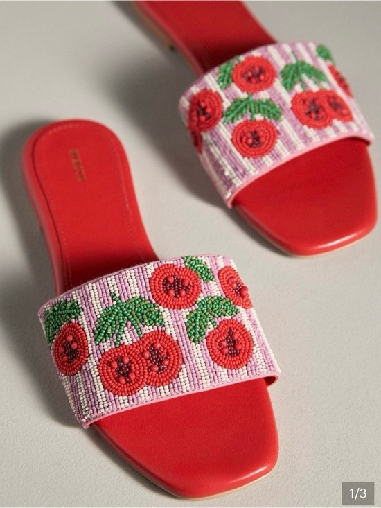 Anthropologie Shoes - maeve x Anthropologie cherry slider sandal shoes red and pink size 39 // US 8